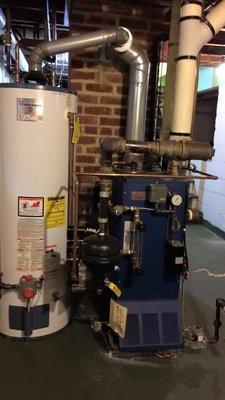 Steam boiler installation