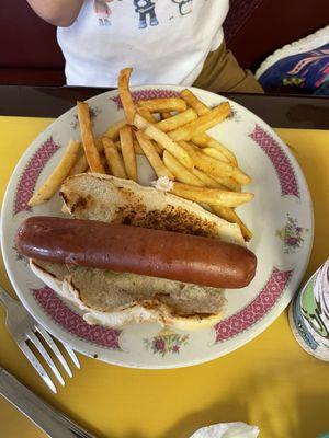 Hot dog and fries