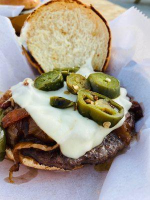 Smashed Jalepeno Cheese Burger