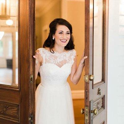 Our beautiful White Swan Bridal bride wearing a classic Ellis Bridal Gown!