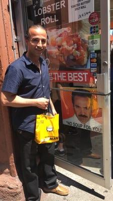 My husband by the Soup Nazi ; )