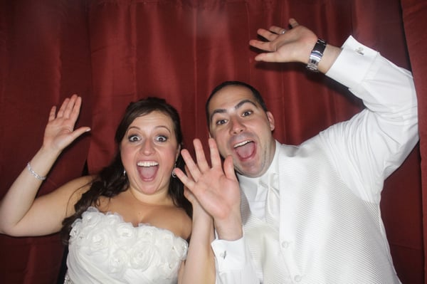 Bride and Groom in the Booth