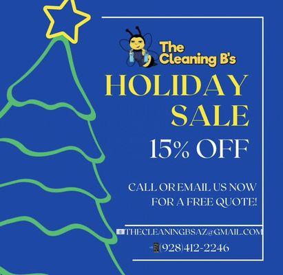 15% OFF Holiday December Special!