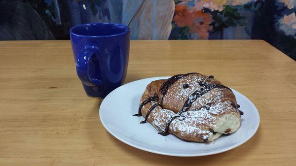 Coffee and croissant to start the day.