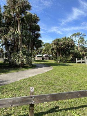 Horse corral and accessible bathrooms