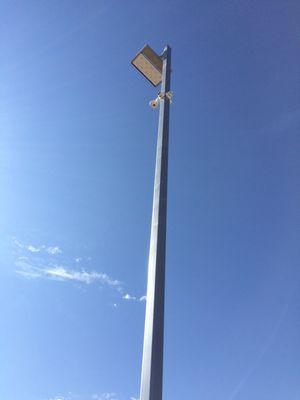 Our new 30' poles have LED flood lights and 4 cameras on each one