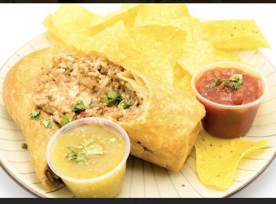 Deep Fried Burrito w/Chips & Salsa