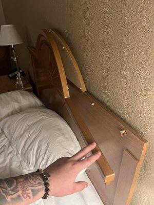 Bed frame that nearly hit me in the eye