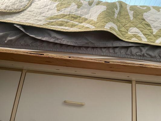 Plywood to accommodate King mattress in queen platform.