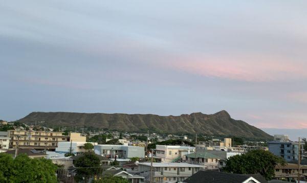 View of Diamond Head from the roof top parking!