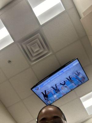 TVs are on the ceiling so you can watch tv during your procedure!