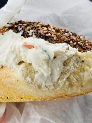 Everything bagel- top side everything