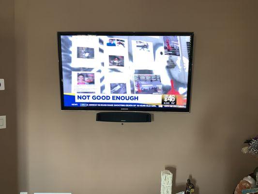 65 Samsung flat screen with Bose sound bar