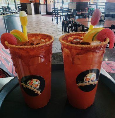 Mango michelada & Tamarind michelada! we make them spicy too!!!