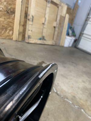 Curb damage according to service manager with 35 years experience......