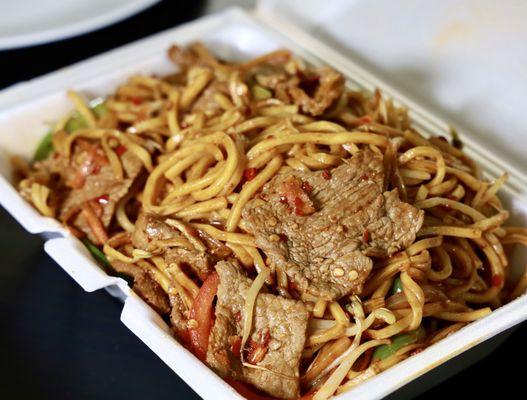 Beef Lo Mein (extra spicy)