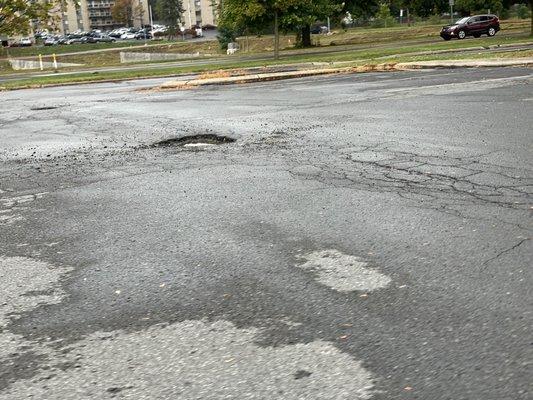 The parking lot REALLY needs to be redone.