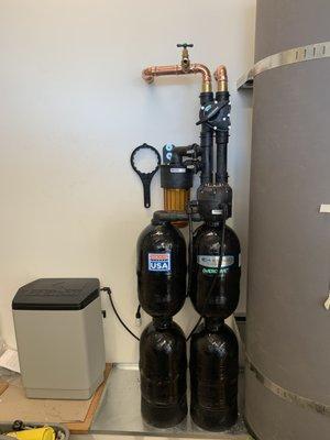 Residential water softener installation