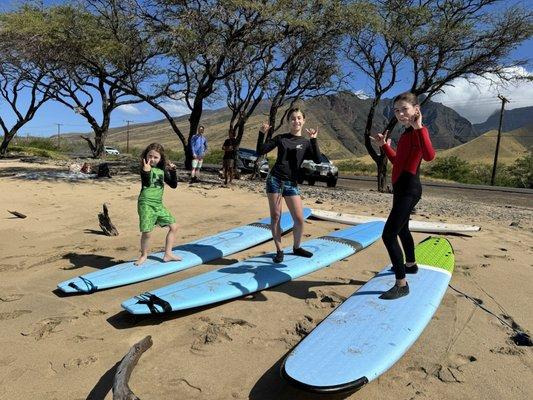 Same kids but 4 years later with Maui surf clinics