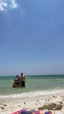 Family pic at Navarre Beach right next to the pier.