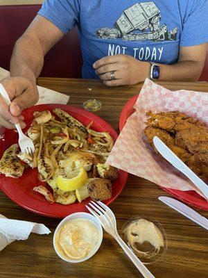 #36: 3 grilled catfish, 3 grilled shrimp & 3 chicken tenders