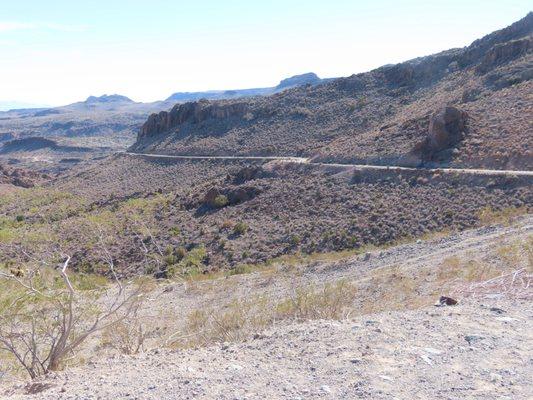 Some of the winding road leading from Kingman, Arizona to here.