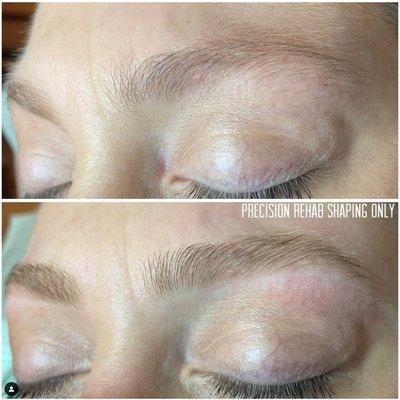 Precision Rehab Eyebrow Shaping. Trim and Tweeze ONLY.