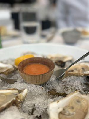 Half Shell Fishers Island Oysters w/Bloody Mary Gazpacho