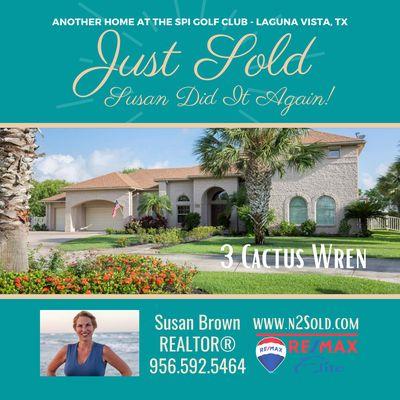 Susan did it again! Another Happy Client-Hire the agent that HUSTLES! Susan Brown 956-592-5464. http://ow.ly/G2PO30qk0t8