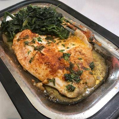 Tilapia with spinach