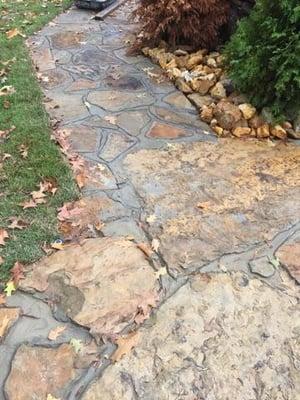 rock patio and pathway