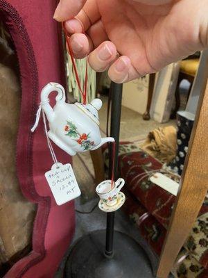 Teapot and teacup ornament