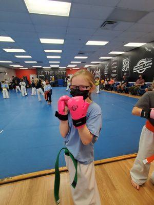 Fighting stance, getting ready to learn the next set of kicks and punches