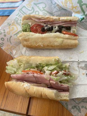 Subway foot long ham sandwich