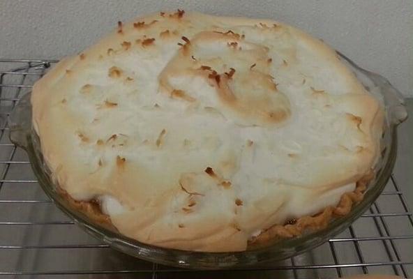 Homemade coconut pie is a hit. It goes fast.