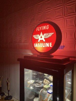 The flying ace has been with us since we opened and holds our collection of estate and fine jewelry.