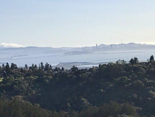 A faint Bay Bridge in the distance