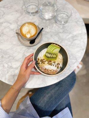 Granola and Fruit  Cappuccino