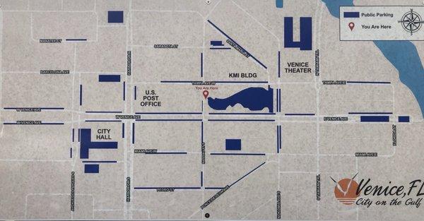 Map of downtown located in the park