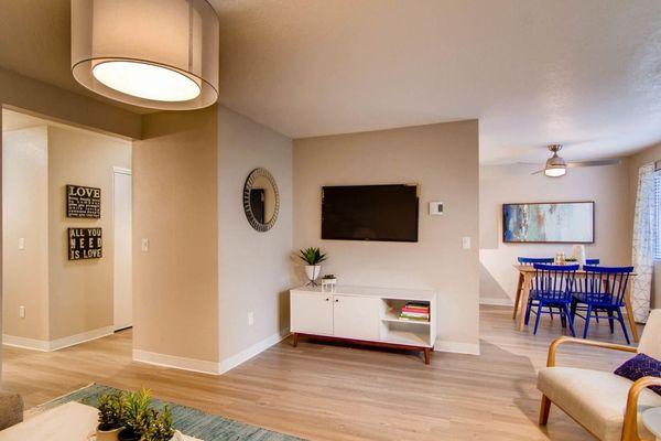 Livingroom with Hardwood-Style Flooring**