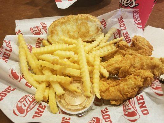 3 piece tenders with fries.