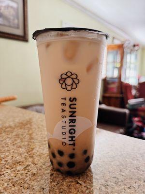 Peach Milk Tea +boba