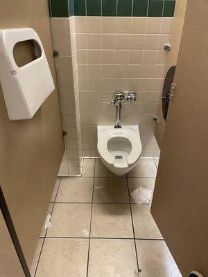 No seat covers and tp on floors.