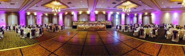 Beautiful uplighting by Ampersand Events.