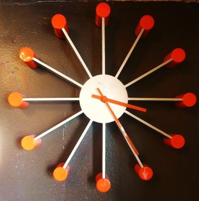 Hair Salon Orange Clock