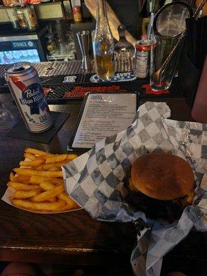 NADC Burger, Fries, & PBR.