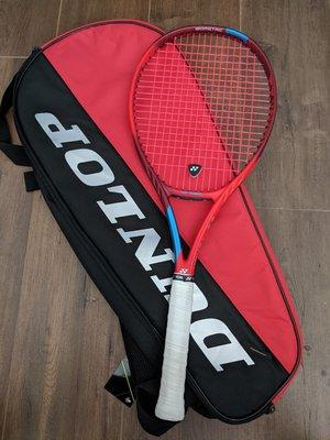 the yonex vcore 98 racket and a bag i purchased.