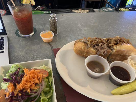 French Dip and Salad