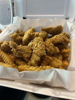 Catfish nuggets and fries