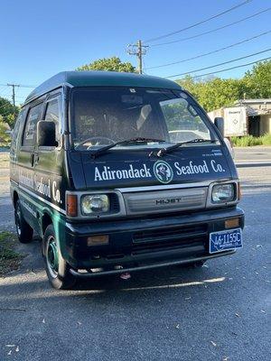 Cute Japanese van outside.